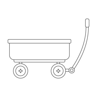 Garden wagon vector outline icon. Vector illustration farm cart on white background. Isolated outline illustration icon of garden wagon.