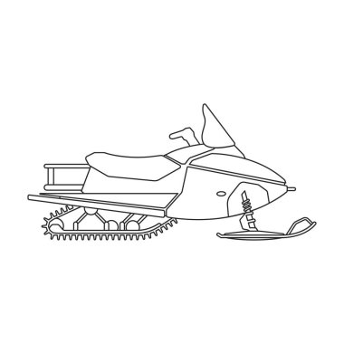 Snowmobile vector outline icon. Vector illustration motorcycle on white background. Isolated outline illustration icon of snowmobile .