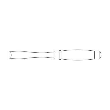 Chisel vector outline icon. Vector illustration tool on white background. Isolated outline illustration icon of chisel .