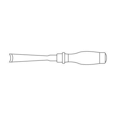 Chisel vector outline icon. Vector illustration tool on white background. Isolated outline illustration icon of chisel .