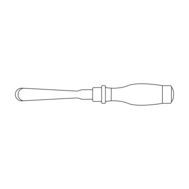 Chisel vector outline icon. Vector illustration tool on white background. Isolated outline illustration icon of chisel .