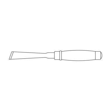 Chisel vector outline icon. Vector illustration tool on white background. Isolated outline illustration icon of chisel .