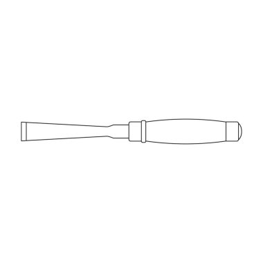 Chisel vector outline icon. Vector illustration tool on white background. Isolated outline illustration icon of chisel .