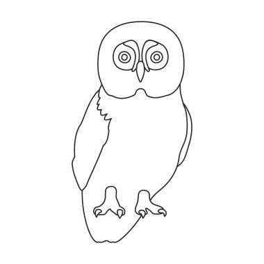 Owl vector outline icon. Vector illustration bird on white background. Isolated outline illustration icon of owl .