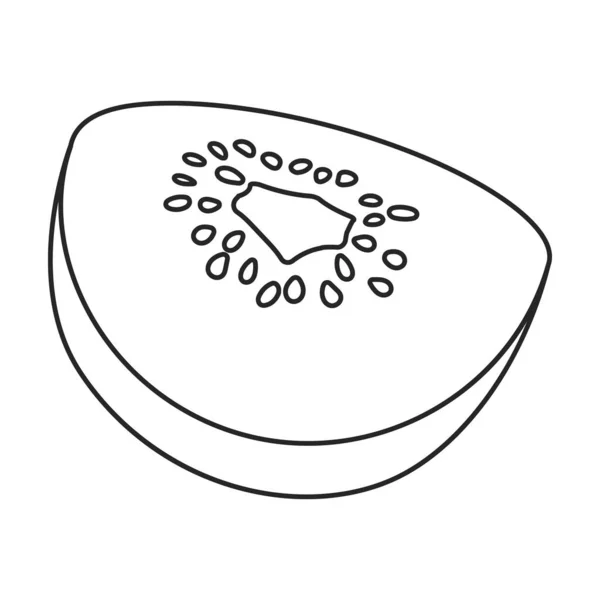 Icono de contorno de vector de fruta Kiwi. Ilustración vectorial kiwis sobre fondo blanco. Icono de ilustración de esquema aislado de kiwi fruit . — Archivo Imágenes Vectoriales