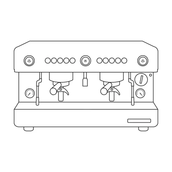 Coffee machine vector outline icon. Vector illustration maker on white background. Isolated outline illustration icon of coffee machine . — Vettoriale Stock