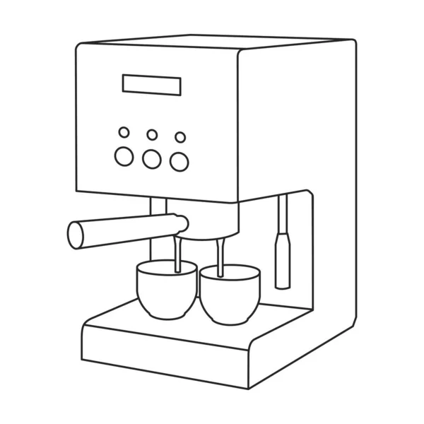 Coffee machine vector outline icon. Vector illustration maker on white background. Isolated outline illustration icon of coffee machine .