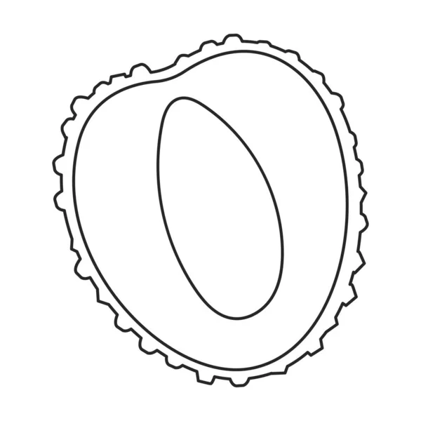 Lychee vector outline icon. Vector illustration litchi on white background. Isolated outline illustration icon of lychee . — Vettoriale Stock