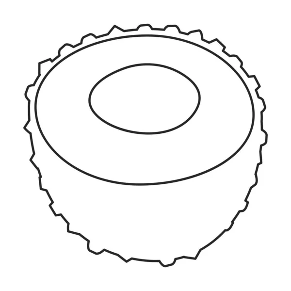 Lychee vector esquema icono. Ilustración vectorial litchi sobre fondo blanco. Icono de ilustración de contorno aislado de lichi . — Archivo Imágenes Vectoriales