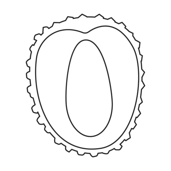 Lychee vector outline icon. Vector illustration litchi on white background. Isolated outline illustration icon of lychee . — Stock vektor