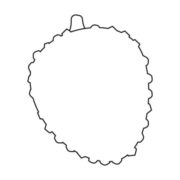 Litschi-Vektorumrisse-Symbol. Vektor Illustration Litschi auf weißem Hintergrund. Isolierte Umrisse illustrieren das Symbol der Litschi . — Stockvektor