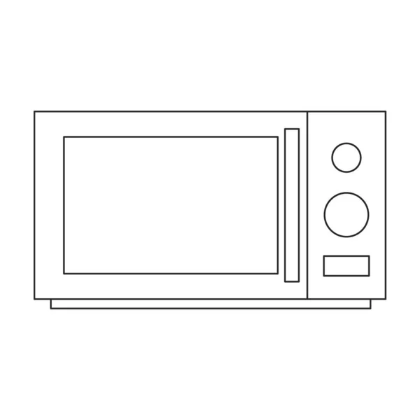 Microwave vector outline icon. Vector illustration oven kitchen on white background. Isolated outline illustration icon of microwave . — Stok Vektör