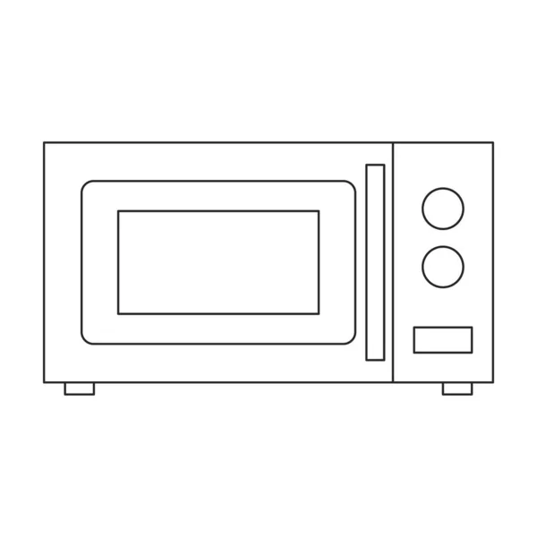 Mikrowellen-Vektor-Umrisssymbol. Vector Illustration Ofen Küche auf weißem Hintergrund. Isolierte Umrisse illustrieren Ikone der Mikrowelle . — Stockvektor