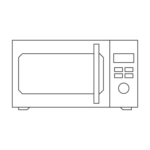 Microwave vector outline icon. Vector illustration oven kitchen on white background. Isolated outline illustration icon of microwave . — Stock Vector
