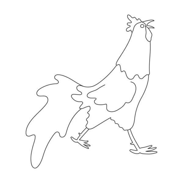 Icono de contorno de vector de polla. Gallo de ilustración vectorial sobre fondo blanco. Icono de ilustración de contorno aislado de polla. — Archivo Imágenes Vectoriales