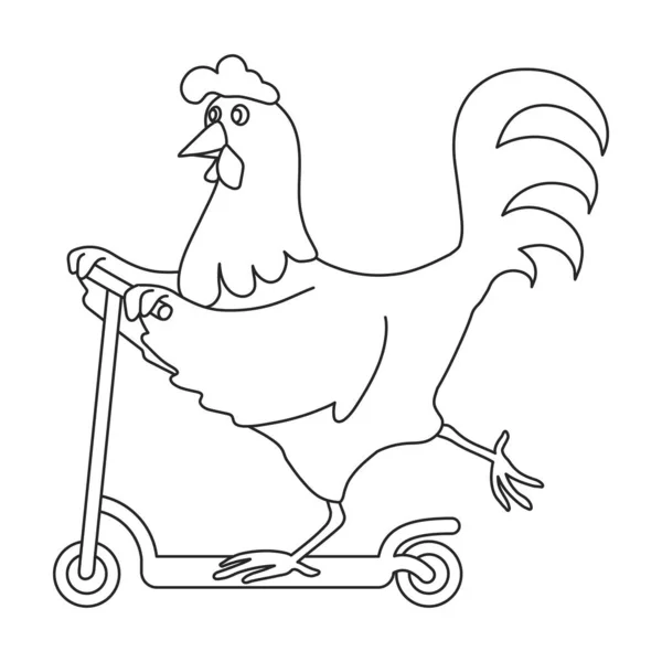 Cock rooster vector outline icon. Vector illustration rooster on white background. Isolated outline illustration icon of cock . — Stock Vector