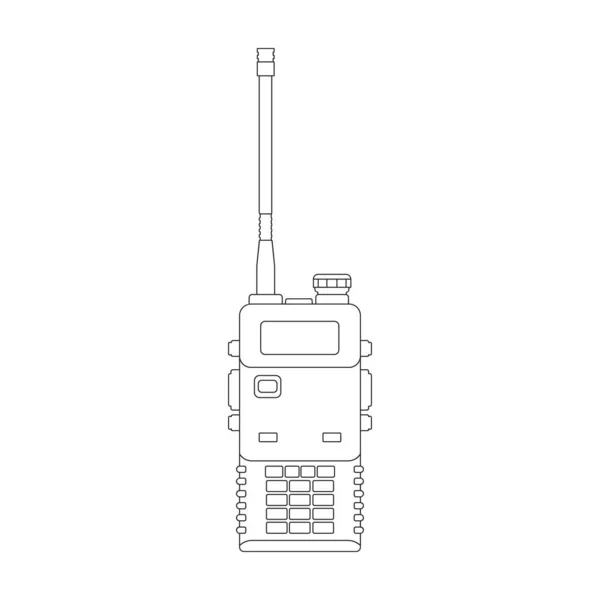 Talkie portable vector outline icon. Vector illustration radio talkie on white background. Isolated outline illustration icon of portable radio, . — Vettoriale Stock
