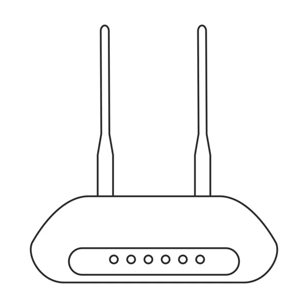 Router wifi wektor zarys ikony. Wektor ilustracji router bezprzewodowy na białym tle. Izolowany zarys ilustracji ikona bezprzewodowego wifi. — Wektor stockowy