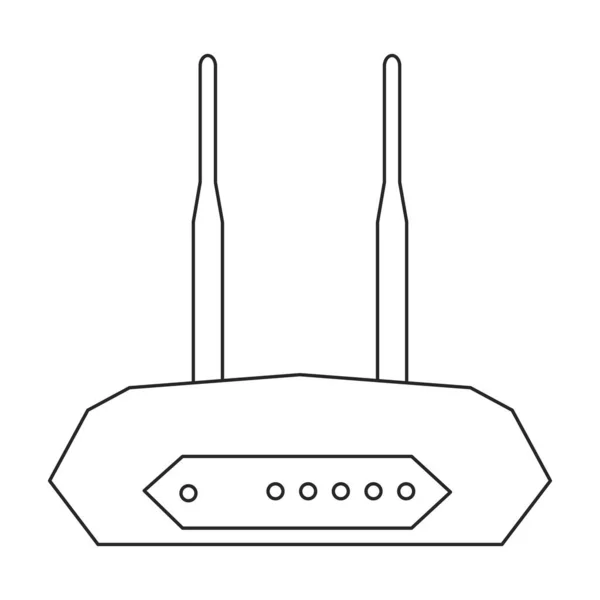 Router wifi向量轮廓图标。矢量图解路由器无线在白色背景上.无线无线网络的孤立轮廓图标. — 图库矢量图片