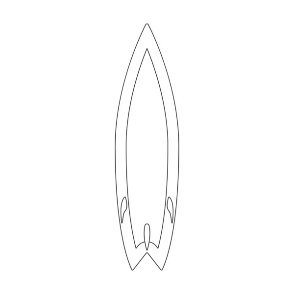 Εικονίδιο διανυσματικού περιγράμματος surfboard. Εικονογράφηση διάνυσμα surf σκάφους σε λευκό φόντο. Μεμονωμένο εικονίδιο περίγραμμα της ιστιοσανίδας. — Διανυσματικό Αρχείο