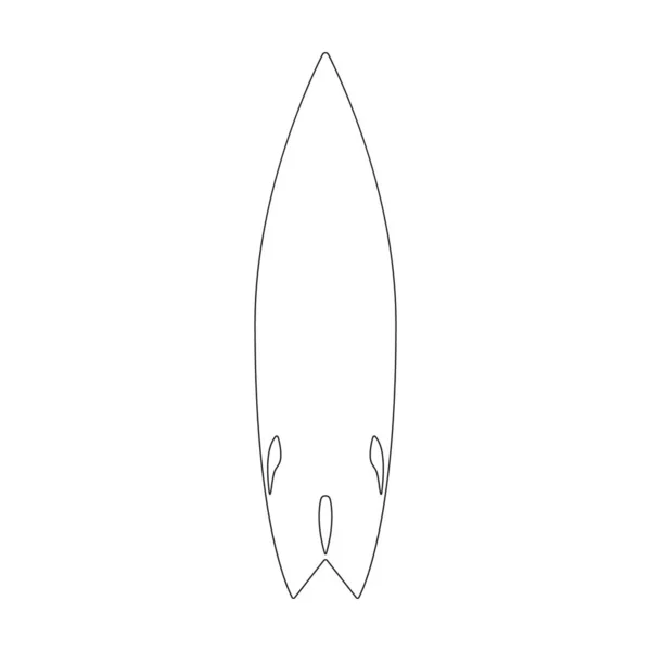 Surfboard vector outline icon. Vector illustration surf board on white background. Isolated outline illustration icon of surfboard. — Image vectorielle