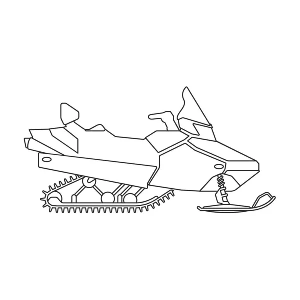 Snowmobile vector outline icon. Vector illustration motorcycle on white background. Isolated outline illustration icon of snowmobile . — Stockový vektor
