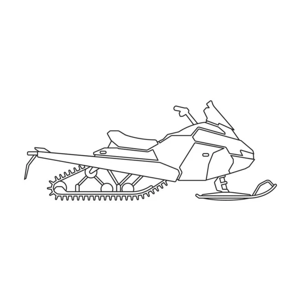 Snowmobile vector outline icon. Vector illustration motorcycle on white background. Isolated outline illustration icon of snowmobile . —  Vetores de Stock