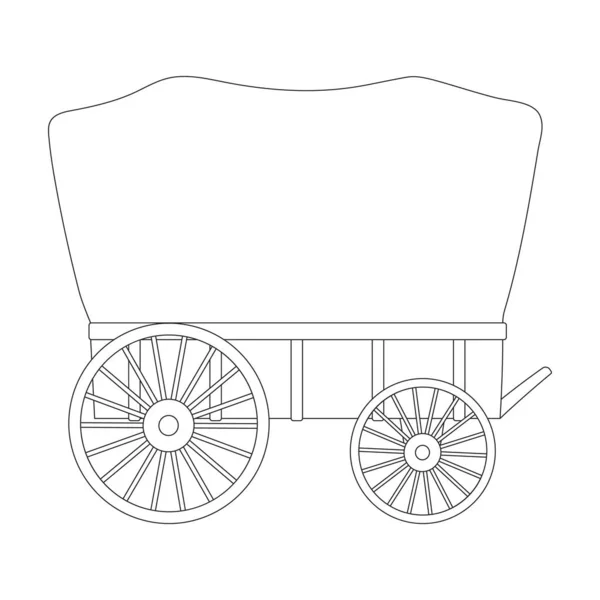 Wild west wagon vector outline icon.Vector illustration western of old carriage on white background .Isolated outline icon wild west wagon. — Stockový vektor