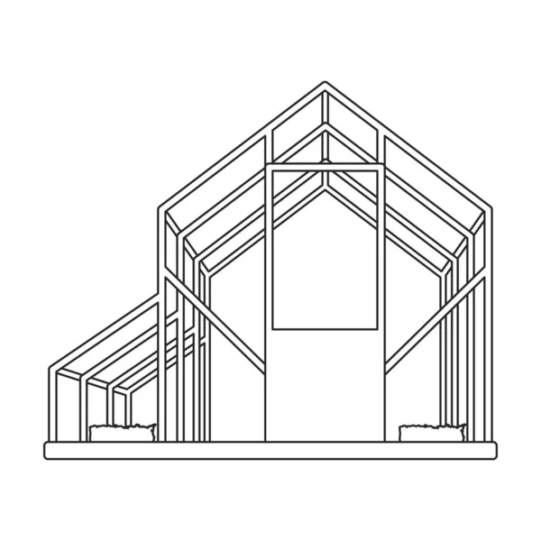 Greenhouse vector outline icon. Vector illustration greenhouse on white background. Isolated outline illustration icon of glasshouse . — Vettoriale Stock