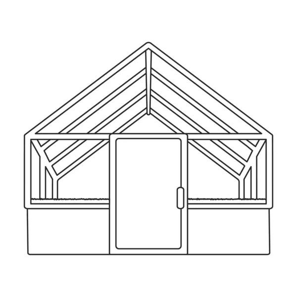 Treibhausvektorumrisssymbol. Vektorillustration Gewächshaus auf weißem Hintergrund. Isolierte Umrisse illustrieren das Symbol des Glashauses . — Stockvektor