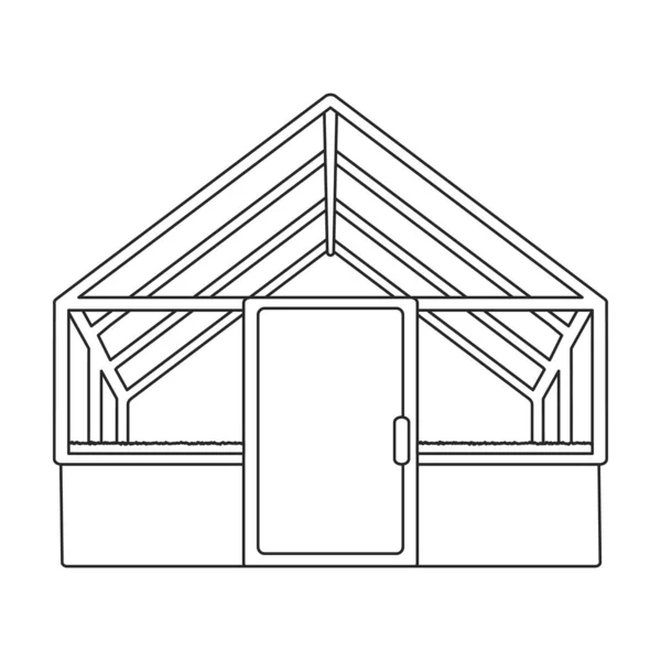 Піктограма контуру тепличного вектора. Векторні ілюстрації теплиці на білому тлі. Ізольована контурна ілюстрація ікони зі скла  . — стоковий вектор
