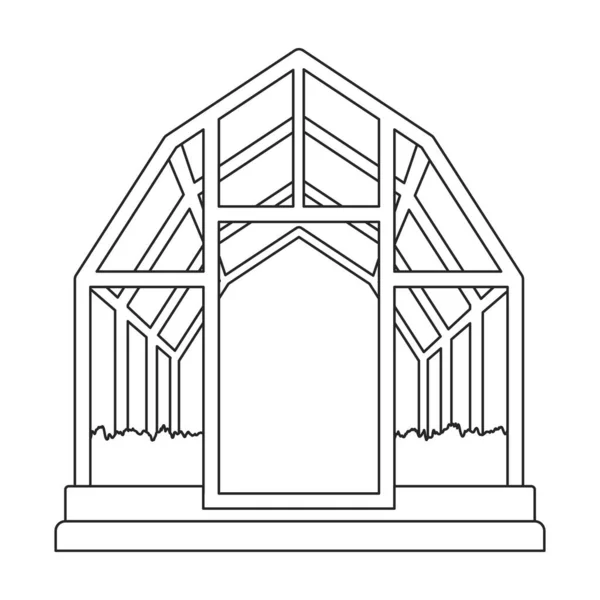 Treibhausvektorumrisssymbol. Vektorillustration Gewächshaus auf weißem Hintergrund. Isolierte Umrisse illustrieren das Symbol des Glashauses . — Stockvektor