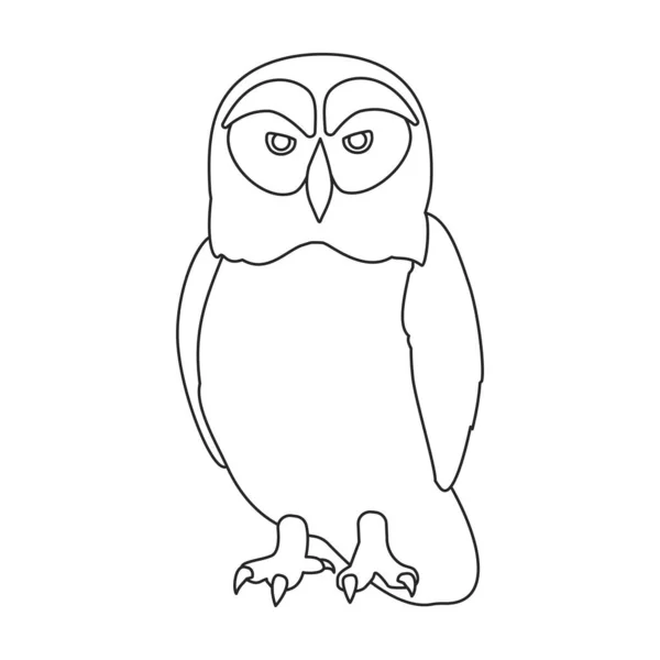 フクロウベクトルアウトラインアイコン。白い背景のベクトルイラスト鳥。フクロウの独立したアウトラインイラストアイコン . — ストックベクタ