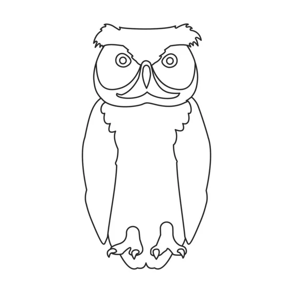 Owl vector outline icon. Vector illustration bird on white background. Isolated outline illustration icon of owl . — Vetor de Stock