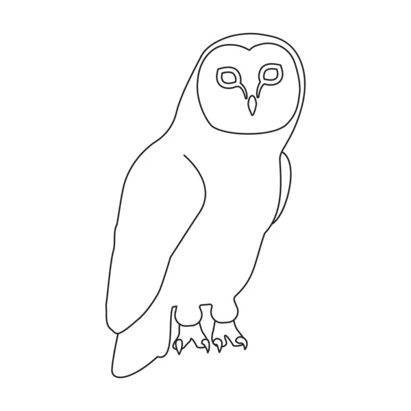 Owl vector outline icon. Vector illustration bird on white background. Isolated outline illustration icon of owl . — Image vectorielle