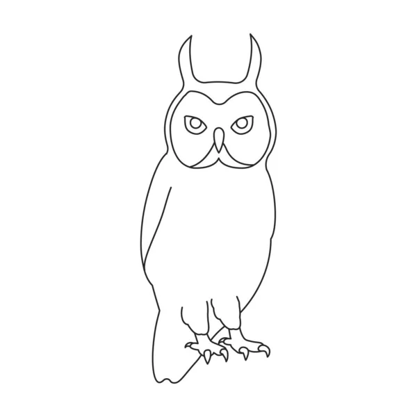 Owl vector outline icon. Vector illustration bird on white background. Isolated outline illustration icon of owl . — Stock vektor