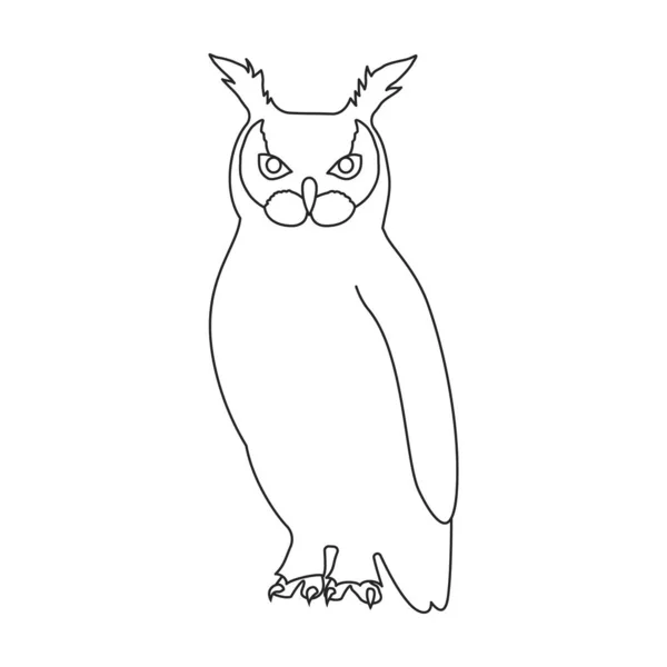 Owl vector outline icon. Vector illustration bird on white background. Isolated outline illustration icon of owl . — Vetor de Stock