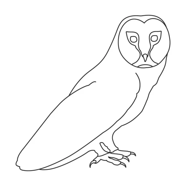 Owl 벡터 윤곽 아이콘. 흰색 배경에 벡터 그림 이 있다. 비유 가운데나오는 올빼미의 모습 . — 스톡 벡터