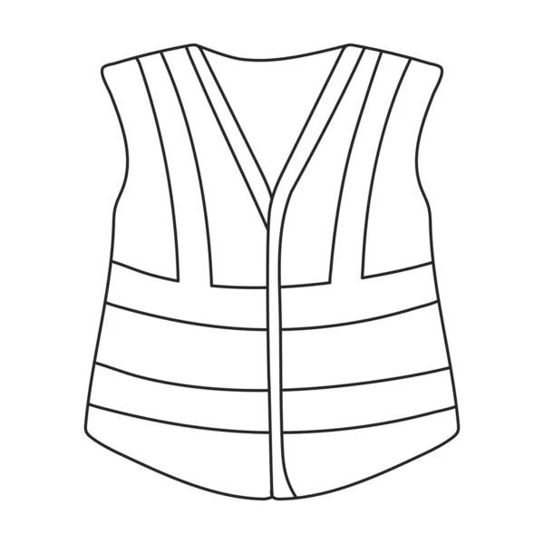 Vest safety vector outline icon. Vector illustration jacket reflective on white background. Isolated outline illustration icon of vest safety, — Stok Vektör