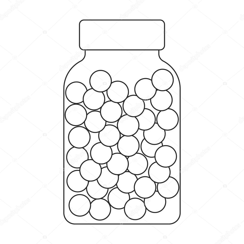 Oil fish vector outline icon. Vector illustration omega acids on white background. Isolated outline illustration logo of oil fish.