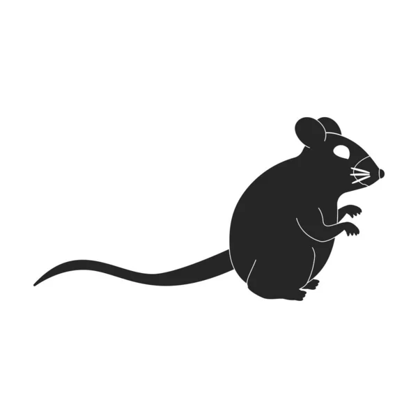 Musen vektor svart ikon. Vektor illustration råtta på vit bakgrund. Isolerad svart illustration ikon av mus . — Stock vektor