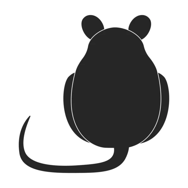 Mouse vector black icon. Vector illustration rat on white background. Isolated black illustration icon of mouse . — Stock Vector