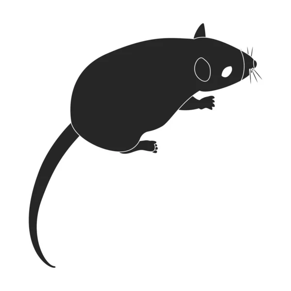 Ratón vector icono negro. Rata de ilustración vectorial sobre fondo blanco. Icono de ilustración en negro aislado del ratón . — Vector de stock