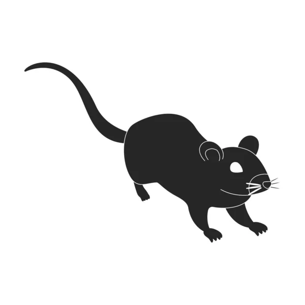 Ratón vector icono negro. Rata de ilustración vectorial sobre fondo blanco. Icono de ilustración en negro aislado del ratón . — Vector de stock