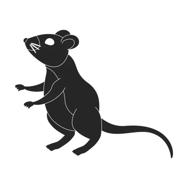 Ratón vector icono negro. Rata de ilustración vectorial sobre fondo blanco. Icono de ilustración en negro aislado del ratón . — Vector de stock