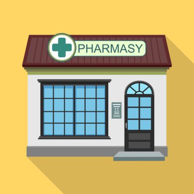 Düz vektör simgesini kaydet. Beyaz arkaplanda vektör illüstrasyon mağazası önü. Deponun izole edilmiş düz illüstrasyon simgesi .