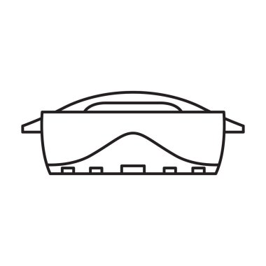 Arena vektör çizgisi simgesi. Beyaz arka planda vektör illüstrasyon stadyumu. Arena 'nın izole edilmiş taslak resim simgesi .