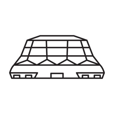 Arena vektör çizgisi simgesi. Beyaz arka planda vektör illüstrasyon stadyumu. Arena 'nın izole edilmiş taslak resim simgesi .