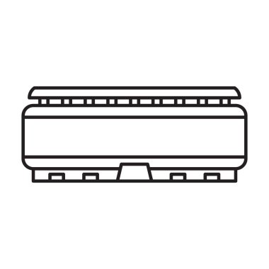 Arena vektör çizgisi simgesi. Beyaz arka planda vektör illüstrasyon stadyumu. Arena 'nın izole edilmiş taslak resim simgesi .