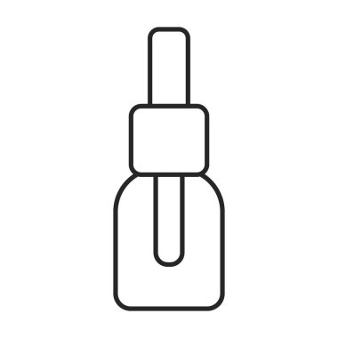 Kozmetik şişe vektör simgesi. Taslak vektör simgesi beyaz arka plan kozmetik şişe izole.